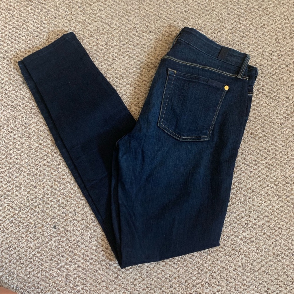 7 for all man kind dark wash low rise jeans